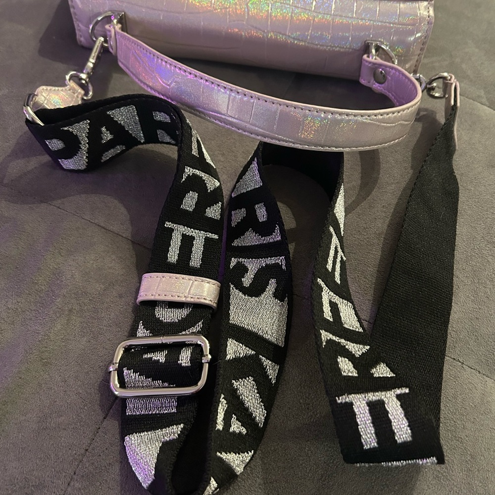 Karl Lagerfeld Iridescent Pink Paris Adele Crossbody Purse NWOT - Picture 3 of 13